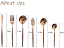 Cutlery Set - Mirror-polished copper cutlery set (for 6 persons) - Shiny stainless steel cutlery set (36-piece) - Dinner knife, fork, spoon, dessert fork, salad spoon - Dishwasher safe