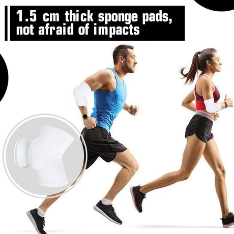 Elbow Pads - 1 Pair Arm Support Fitness Arm Knee Pads - Breathable Anti-Impact Sponge Elbow Pads - Suitable for Basketball, Football, Tandem Elbow Pads, Volleyball, White