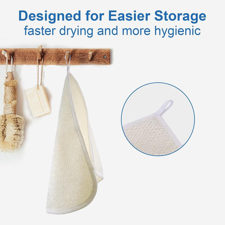 3-Piece - Exfoliating Towel - Exfoliating Towel for Body and Face - Bath Towel - Double-Sided Exfoliating Bath Towel - Facial Washcloth - Nylon - Scrub Towel