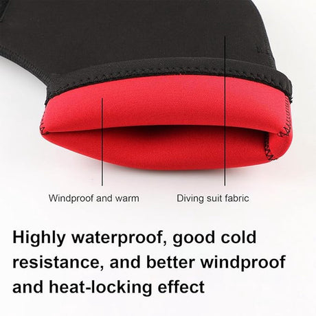 Cycling Gloves - 1 Pair - Extra Padded Cycling Gloves - Warm Gloves - Cycling Gloves - Scooter Gloves - Hand Warmers - Cycling Accessories - With Reflective Strips - Winter - Windproof - Waterproof - Black