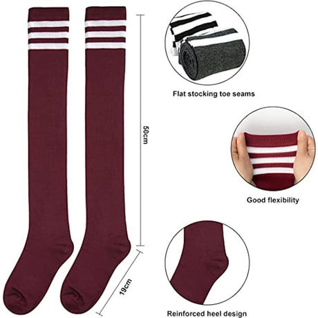 Knee Socks - 6-pack - Overknee Socks - Socks - Women's Overknee Socks - Girls' Boot Socks - Knee Socks - Casual Clothing - Cosplay - Christmas Gift - Birthday Gift