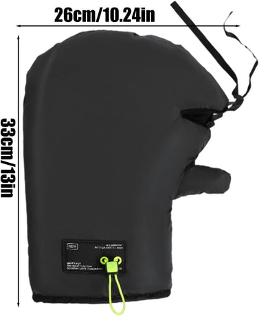 Cycling Gloves - Extra Padded Cycling Gloves - Warm Gloves - Cycling Gloves - Scooter Gloves - Hand Warmers - Cycling Accessories - With Reflective Strips - Winter - Windproof - Waterproof （Black）