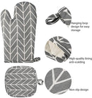 Set of 6 - Oven Mitts and Heat Resistant Mat - Microwave Gloves and Heat Resistant Oven Mat - Cooking Specific