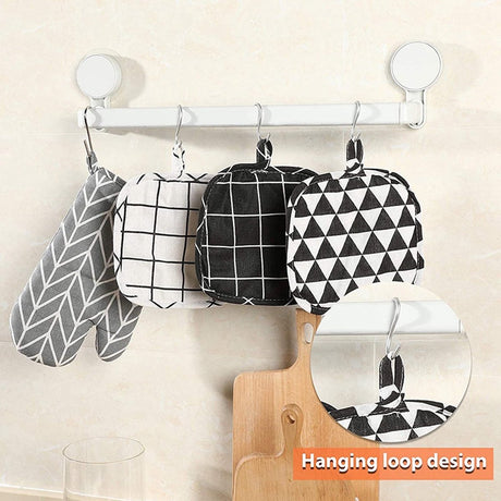 Set of 6 - Oven Mitts and Heat Resistant Mat - Microwave Gloves and Heat Resistant Oven Mat - Cooking Specific