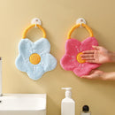 Kitchen Towel Set - Set of 4 - Embroidered coral fleece towels, absorbent tissues for children, kitchen and bathroom towels for home use