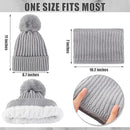 Gloves, hat and scarf - three-piece set - winter knitwear - fleece lined and thickened - warm and cold resistant - Claret