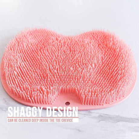 Shower Mat - Non-Slip Bath Mat - Foot Cleansing Pad, Back Scrub Pad, Exfoliating Bath Scrub Pad, Non-Slip Wall Suction Cup - Suitable for Men and Women (Vegetable)
