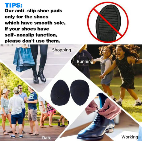 4 pairs of non-slip insoles - non-slip rubber insoles for soles - self-adhesive insoles - unisex insoles - noise-reducing sole pads