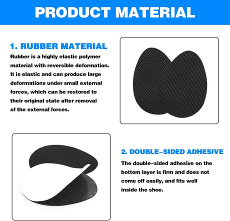4 pairs of non-slip insoles - non-slip rubber insoles for soles - self-adhesive insoles - unisex insoles - noise-reducing sole pads