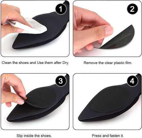4 pairs of non-slip insoles - non-slip rubber insoles for soles - self-adhesive insoles - unisex insoles - noise-reducing sole pads