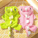 Warm Pet Clothing - Cute Dinosaur Dog Suit - Warm Fleece Pet Clothes for Small Dogs - Green (Size M)