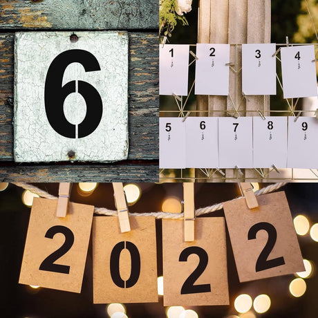 Number Stencil Set - Address Stencils 0-9 - Reusable Plastic Number Stencils - Cake Stencils - Paint by Number Stencils 6 inch