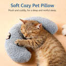 Pet Cushion - Soft Plush Pet Cushion - Cute Patterned Pet Mat - Comfortable Neck Support - Suitable for Cats and Dogs - Blue