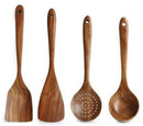 Kitchen Utensils - Wooden Kitchen Utensils - Cooking Utensil Set - Wooden Spatula - Spatulas - Ladles - 4-Piece Set - Hangable - Scratch-resistant, high-temperature resistant