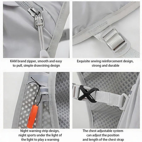 Sports Vest - Cycling - Running - Hiking - Breathable Cycling Cross-Country Marathon Hydration Bag Backpack - Gray