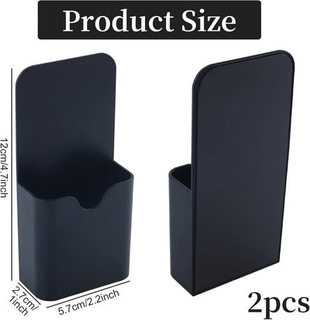 2-pack magnetic pen holder - magnetic marker holder - whiteboard - refrigerator - marker holder for metal surfaces (black and white)