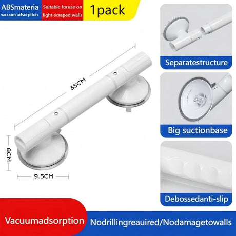 Shower Handle with Suction Cup Bathroom - Suitable for shower and toilet - Moisture-resistant - Non-slip - Safety handle - Removable - Wall bracket - Handle for the elderly and children - 35 CM