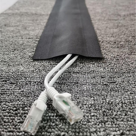 Floor Cable Cover - 20 ft Cord Protector Hook and Loop Storage Sleeve - Used to protect cables and prevent tripping over cords