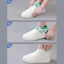 Overshoes - 1 Pair - Waterproof Silicone Overshoes - Reusable, Non-slip, Suitable for Outdoor Activities (White - Size L)