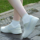 Overshoes - 1 Pair - Waterproof Silicone Overshoes - Reusable, Non-slip, Suitable for Outdoor Activities (White - Size L)