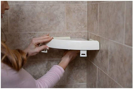 Triangular Shelf - Storage Rack - Bathroom Corner Shelf Triangular Handle Wall Mounting Bracket - Suitable for Kitchen and Bathroom Strong Suction Wall Mounted Shelf Storage Basket (No Drilling Required)