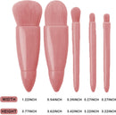 Makeup Brush Set - 5-Pack - Portable - Travel Makeup Brush Set with Mirror Case - Professional Foundation Brush, Eyeshadow Brush, and Blending Brush for Women - Lotus Pink