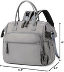 Convertible Diaper Bag - Wide Opening - 14 Pockets - Stylish - Baby Changing Bag - with Stroller Buckle - Diaper Bag - Waterproof (Gray)