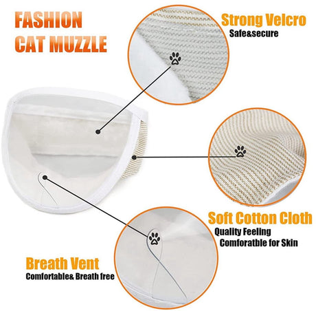 1 Piece - Adjustable Visor - Muzzle with Wide Field of View - Breathable and Bite-Resistant Muzzle - Muzzle for Cat Grooming（M：Suitable for cats with a head circumference of 20-25 cm）