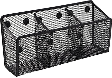 Pen Holder - Mesh Storage Basket with Extra Strong Magnets - Freezer Safe - Whiteboard - Cabinet Accessory - Office Supplies Organizer