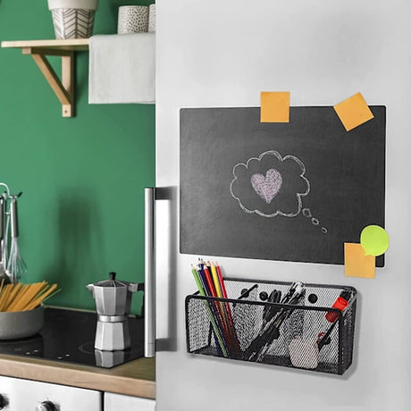 Pen Holder - Mesh Storage Basket with Extra Strong Magnets - Freezer Safe - Whiteboard - Cabinet Accessory - Office Supplies Organizer