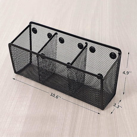 Pen Holder - Mesh Storage Basket with Extra Strong Magnets - Freezer Safe - Whiteboard - Cabinet Accessory - Office Supplies Organizer