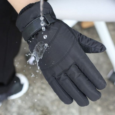Winter cycling gloves - Men's gloves (1 pair) - Winter gloves - Cycling gloves - Warm and insulated - Waterproof - Outdoor ski gloves - Black