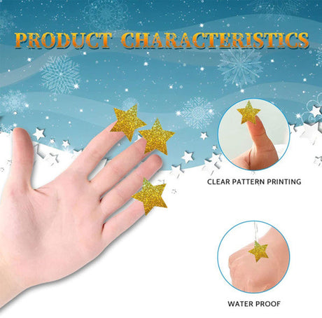 Stickers - 500 sheets - Sealing stickers - Gift stickers - Children's stickers - Stickers for adults - Reward stickers for children - 1 roll - Star stickers - Suitable for packaging