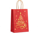 Gift Bags - 12 pieces - Kraft paper gift bags - Bags - Tote bags - Christmas paper bags with print - Party wrapping bags