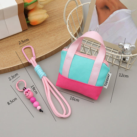 Mini Portable Headphone Case - Storage Box - Data Cable Cover - Storage Bag - Coin Card Holder - Trendy Dopamine Pink