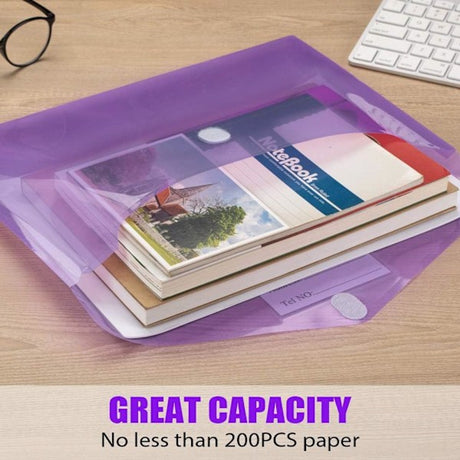 A4 folders - Buttons - Colored envelopes - Pack of 10