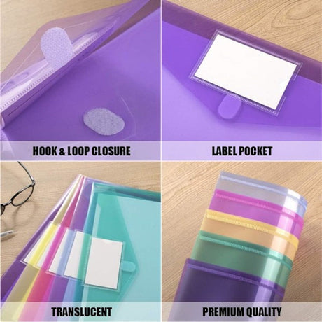 A4 folders - Buttons - Colored envelopes - Pack of 10
