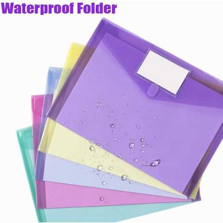 A4 folders - Buttons - Colored envelopes - Pack of 10