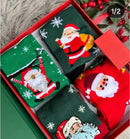 Socks - 4 pairs - House socks - Christmas socks - Gift set - Cotton socks with Santa Claus and snowman - Christmas socks - Christmas gift - Birthday gift