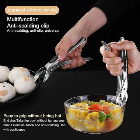 Anti-burn clip - two-piece plate clip - insulation material for the air fryer handle