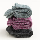 5 Pairs of Socks - Autumn/Winter - Extra Long and Plus Size Double Needle Stitch - Cable Knit - Thick - Warm - Women's Socks Up to the Calf