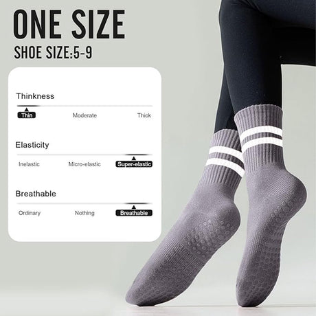 Non-slip Socks for Women (3 Pairs) - Floor Socks - Home Socks - Slipper Socks - Non-slip Socks - Yoga Socks - Suitable for Pilates, Ballet, Dance, Trampoline