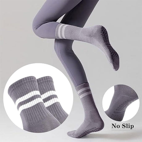 Non-slip Socks for Women (3 Pairs) - Floor Socks - Home Socks - Slipper Socks - Non-slip Socks - Yoga Socks - Suitable for Pilates, Ballet, Dance, Trampoline