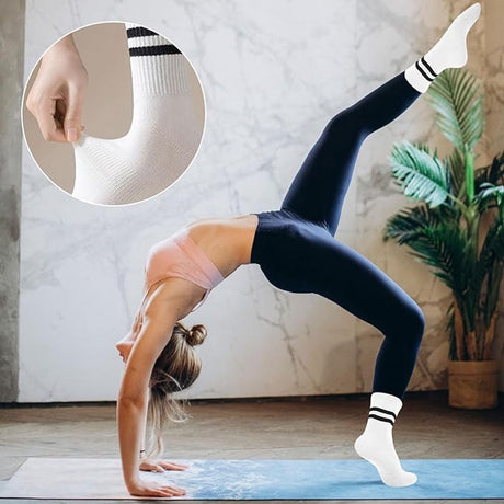 Non-slip Socks for Women (3 Pairs) - Floor Socks - Home Socks - Slipper Socks - Non-slip Socks - Yoga Socks - Suitable for Pilates, Ballet, Dance, Trampoline
