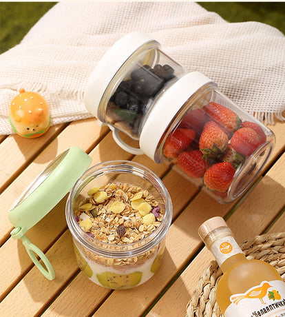 Yogurt Cup to Go - 880 mL - Muesli Cup - Oats Pots - Soup Cup - Lunch Cup - Lunch Pot - Leak-Proof - Insulated - with Spoon - Dishwasher Safe - Purple