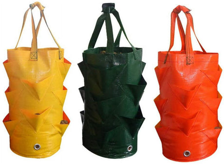 Hanging Plant Bags - 3-Pack Hanging Strawberry Planters - Strawberry Plant Bags PE Strawberry Planters - For Growing Vegetables, Flowers & Herbs