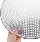 Stainless Steel Pizza Pan - Perforated - 16 Inch - Round Pizza Stand - Pizza Tray - Pizza Storage Tray - Oven Safe - Silver for Home and Restaurants