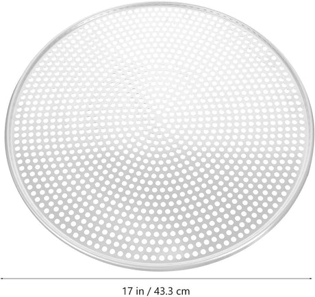 Stainless Steel Pizza Pan - Perforated - 16 Inch - Round Pizza Stand - Pizza Tray - Pizza Storage Tray - Oven Safe - Silver for Home and Restaurants