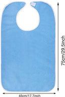 2-Pack - Stain-Resistant Feeding Bibs - Adjustable - Elderly Care Bibs - Light Blue