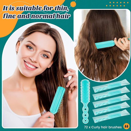 72 pcs Bulk Hair Brushes - Hair Brush Bulk Nylon Brush with Ventilated Hair Brush - For Curly Hair, Wavy Hair, Blow-Drying, Parting, Styling, Detangling Hair - Suitable for Travel, Home, Hotel